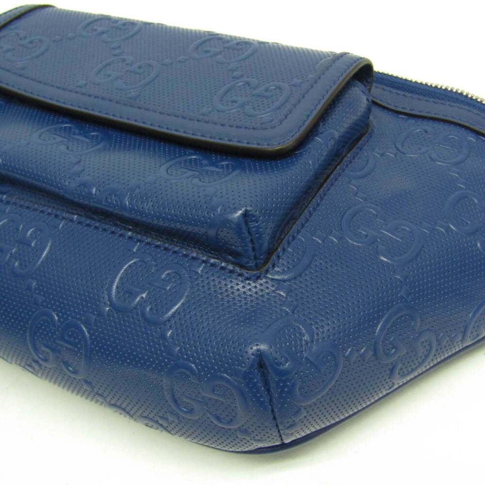 GUCCI Authentic Blue Leather Fanny Pack - Picture 6 of 12